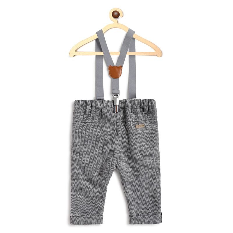 Boys Medium Grey Flannel Long Trousers image number 1
